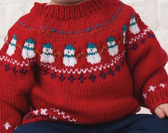 PDF Pattern Christmas Sweater Baby | Snowmen Jumper  | Christmas Decor Instant PDF Download