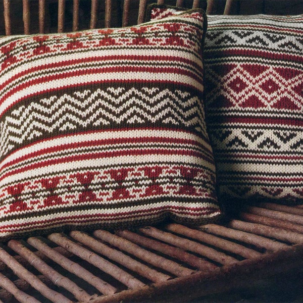 2 Southwestern Pillow Covers | Colorwork Knit Pattern Instant PDF Download | Native Americans Decor |
