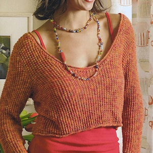 Ladies Crop Length off Shoulder Summer Top Sweater PDF
