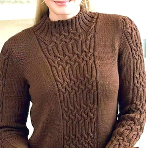 PDF Pattern Aran Sweater | Cable Knit Sweater Women | Irish Celtic Sailors&#39; Knots Knitting Pattern Design