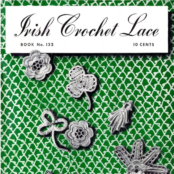 Livre de crochet en dentelle irlandaise des années 1930 Téléchargement instantané du PDF | EBook de modèles avec des designs de clapets déco intemporels