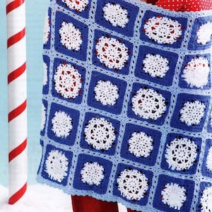 Winter Holiday Decor Snowflake's Blanket | Easy XMAS Crochet Pattern Instant Download | Granny Square Throw