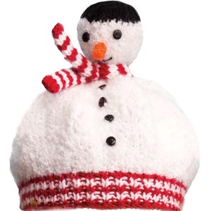 Child, Toddler Beanie Christmas | Xmas Snowman Hat PDF Pattern 2-6 yrs. | Vintage Knitting Pattern Instant PDF Download