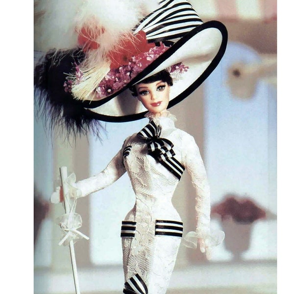 My Fair Lady's Ascot Dress PDF Sewing Pattern for 11.5" Doll | Audrey Fabulous Movie Dress as Eliza Doolittle