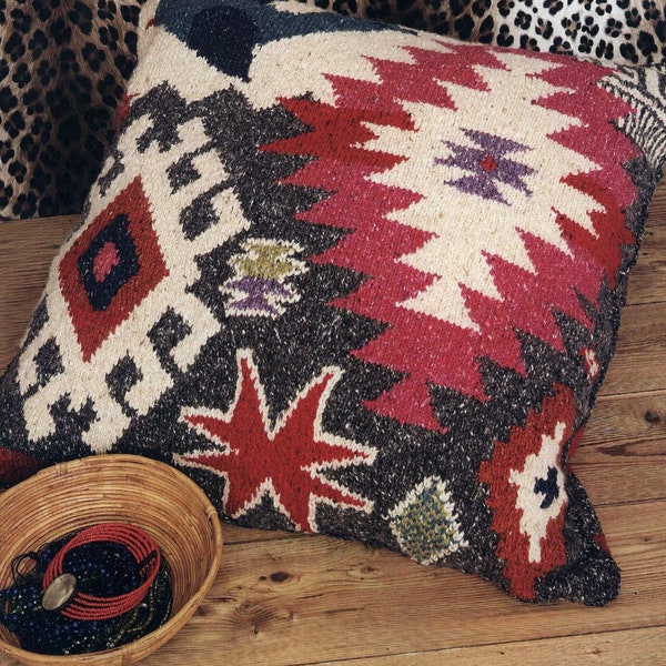 Kilim Floor Cushion Cover Knitting Pattern | DIY Giant Kilim Pillow PDF Pattern Instant Download