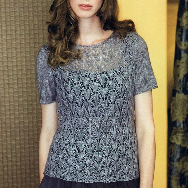 Lace Knit Sweater Elegant Yet Minimalist | Spring Knitting Pattern Lace Sweater | Women's Lace Tops | PDF Download