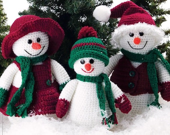 Christmas Amigurumi Crochet Pattern CUTEST Snowmen | Christmas Decor Instant PDF Download