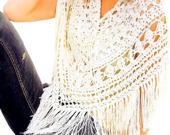 Frühling Poncho Häkelanleitung, Lace Wrap | Schnittmuster PDF zum PDF Download
