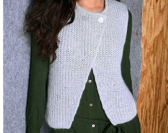 Easy Knitting Pattern Simple Jersey Vest | Women's Casual Spring Tops | PDF Download