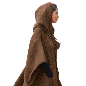 STUNNING Hooded Long Cape | Easy Knitting Pattern Women's Poncho | Bulky Yarn Winter Wrap, Cloak Cable Knit Pattern PDF Download