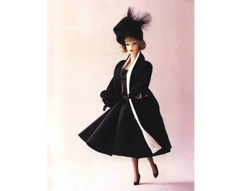 11.5 Inch Doll Clothes, STUNNING Coat & Hat | FAB Vintage Japanese Sewing Pattern For Fashion Dolls Instant PDF Download