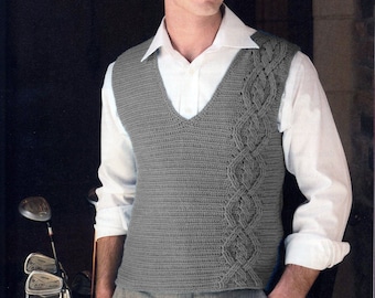 PDF Pattern Crochet Vest Men S To 3X | Men's Crochet Top Vintage Pattern Instant PDF Download