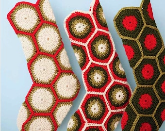 Granny Square Pattern Christmas Stockings | Easy Crochet Pattern Instant Digital Download