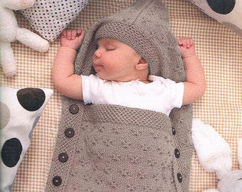 Newborn Baby Sleeping Bag PDF Knit Pattern | Cozy Sleep Sack For Baby | Baby Cocoon | Instant PDF Download