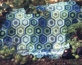 Lovely Patchwork Blanket Throw Pattern | Granny Square Afghan Pattern PDF Download