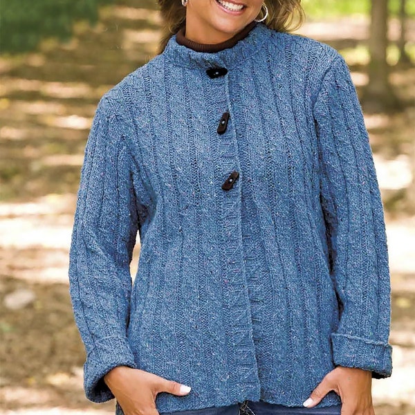 Women's Minimalist Jacket Japandi Style | Chunky Knitting Pattern | Casual, Comfy Coat PDF Download