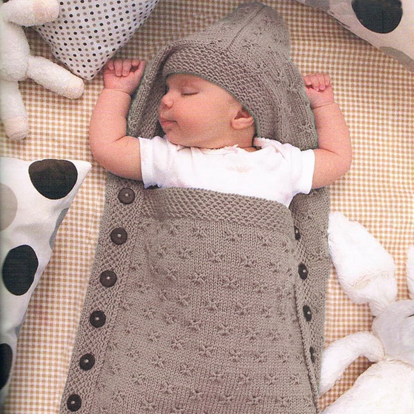 Newborn Baby Sleeping Bag PDF Knit Pattern | Cozy Sleep Sack For Baby | Baby Cocoon | Instant PDF Download