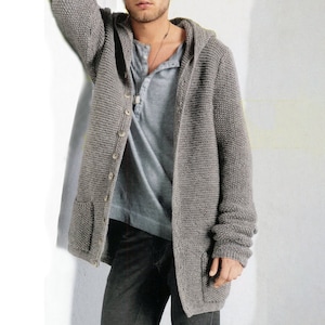 Mens oversized hooded cardigan outlet
