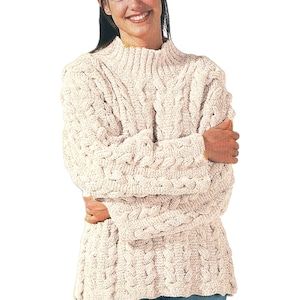 Grove kabeltrui breipatroon dames | FAB-truipatroon chenille volumineus DK-garen | Pdf-download