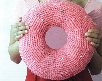 Crochet Donut Pillow PDF Patten | Easy Crochet Patterns | Cute Crochet Cushions | Decorative Pillows Giant Donut