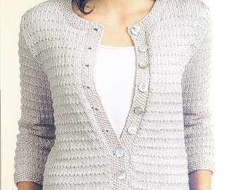 Classic Cardigan Easy Knitting Pattern | Jacket With Sleeve Options | Women's Tops | Vintage PDF Download
