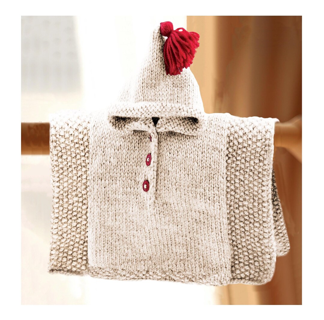 Babyhug Knitted Woolen Poncho with Stripe Design - Navy