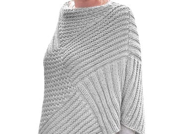 Women's Poncho | Nursing Cover, Simple Swoncho Shrug Easy Knitting Pattern Instant PDF Download