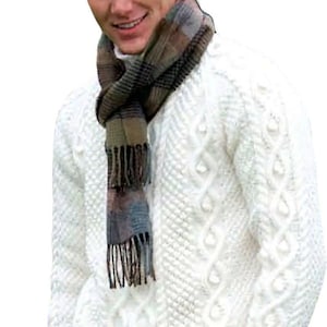 Patron PDF Pull classique Aran pour homme | Pull de pêcheur à motif de tricot irlandais | Téléchargement instantané du PDF