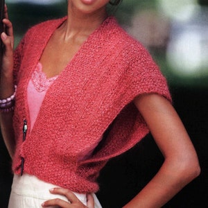 Shrug Knitting Pattern | Loose Fit Crop Top | Women's Tops Vest, Wraps | Instant PDF Download