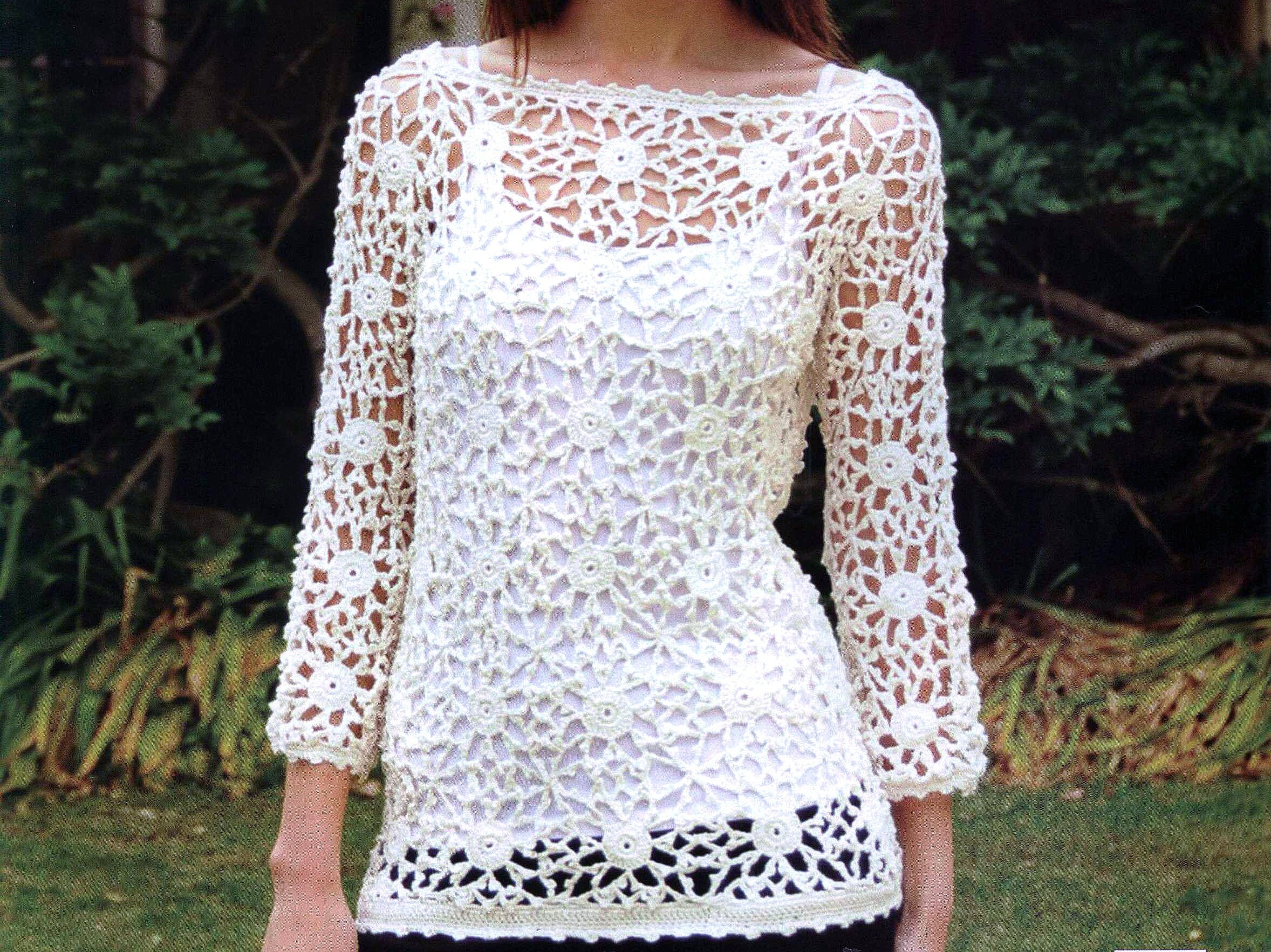 美品★ CROCHET LIKE FLOWER LONG TOP CROCHET LIKE FLOWER LONG TOP アメリヴィンテージ