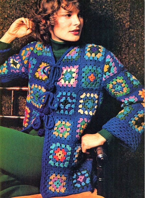 Häkeljacke PDF Download Oma Quadrat Muster Einfache