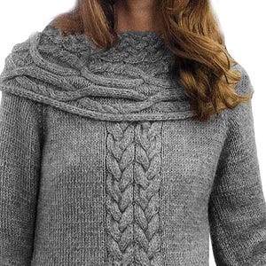 Gorgeous Aran Sweater Dress | Vintage Knitting Pattern Mini Dress With Celtic Braids | Instant PDF Download