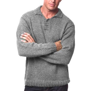 Men's Sweater DK Yarn Knitting Pattern | Classic Polo Shirt Style Pullover | DIY Gifts For Him | Instant PDF Download