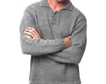Herren Pullover DK Garn Strickmuster | Klassischer Pullover im Polo-Shirt-Stil | DIY Geschenke für Ihn | Sofort PDF Download