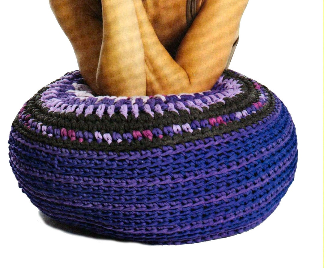 Quick Point Footstool Pattern Ottoman Footstool Easy Crochet Pattern Floor Pillow, Crochet Pouf PDF ...