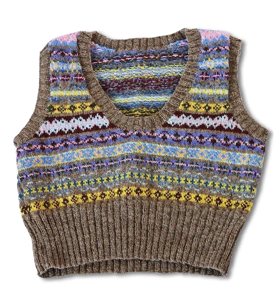 トップス COTTON WOOL KNIT VEST LIXINGHEITANG Sweater Vest Women Oversize Blue V neck