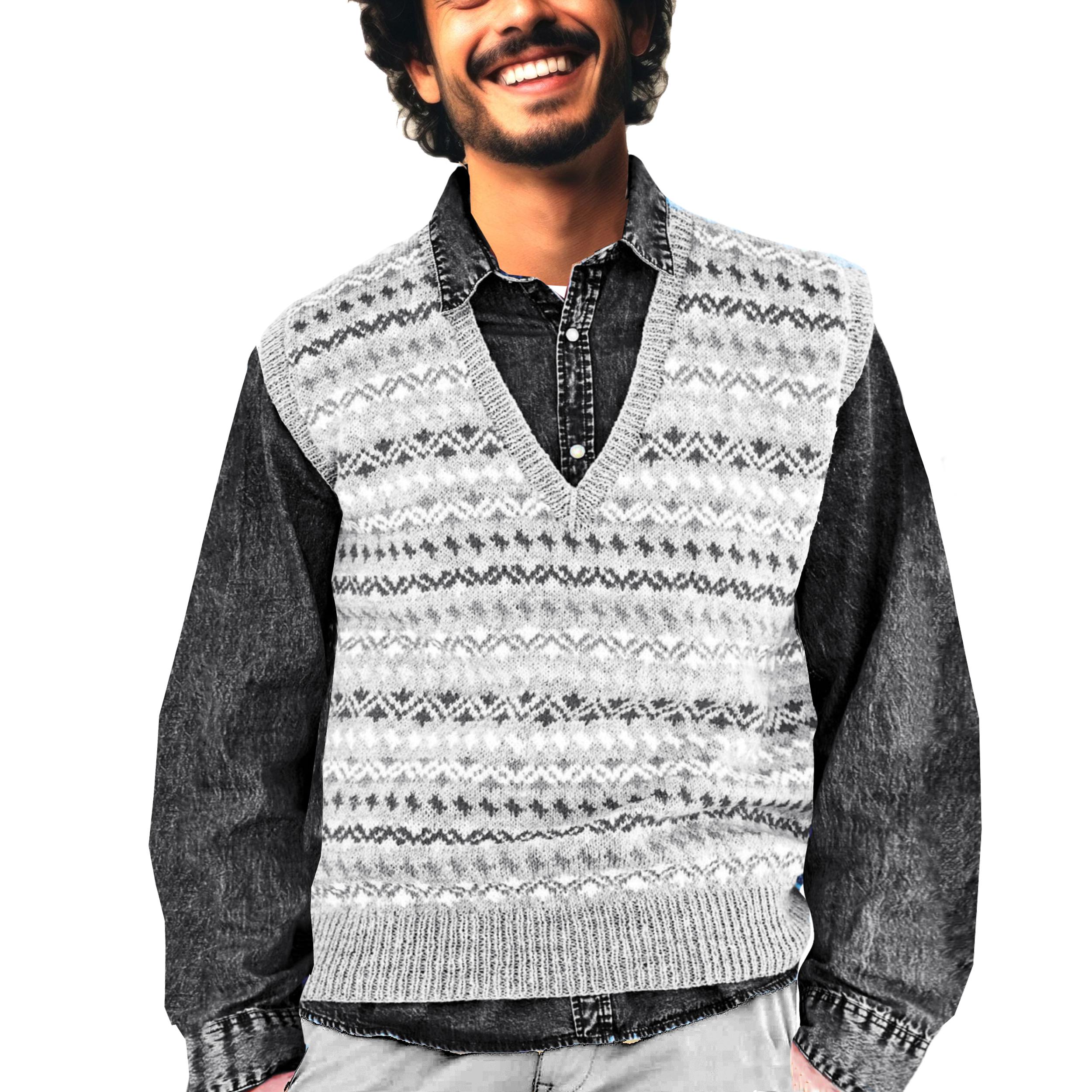 Fair Isle Men's Vest Pattern | Men Slipover, Knitted Tank Top