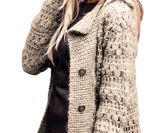 GORGEOUS Crochet Jacket Pattern PDF | Women's Crochet Cardigan Pattern, Coatigan, Lace Coat | Instant Digital Download