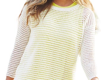 Easy Crochet Pattern Sweater | Women's Summer Tops, Beach Jumper DK Yarn Pattern Instant PDF Download