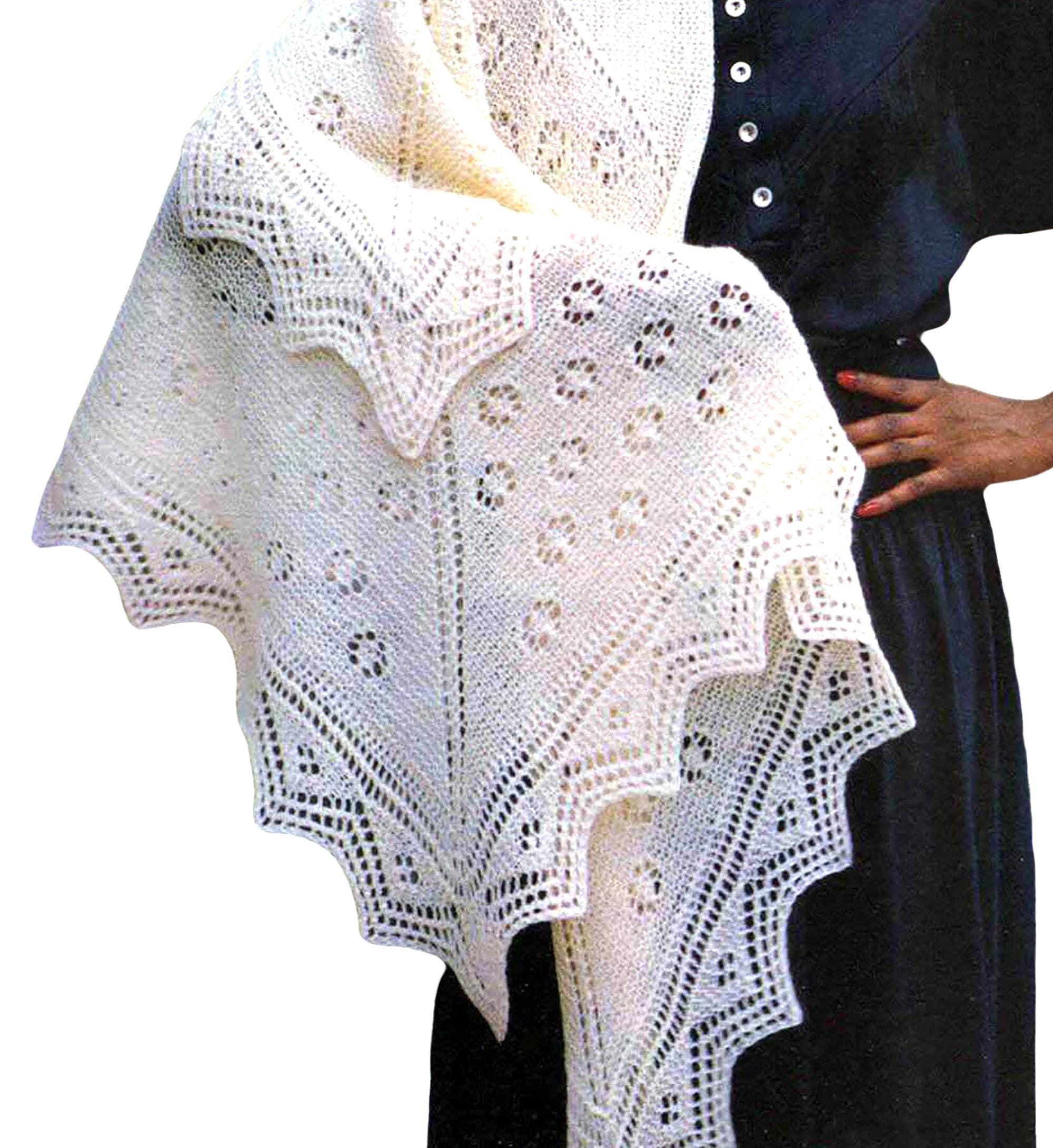 Classic Shetland Shawl Wrap Lace Knitting Pattern | Vintage