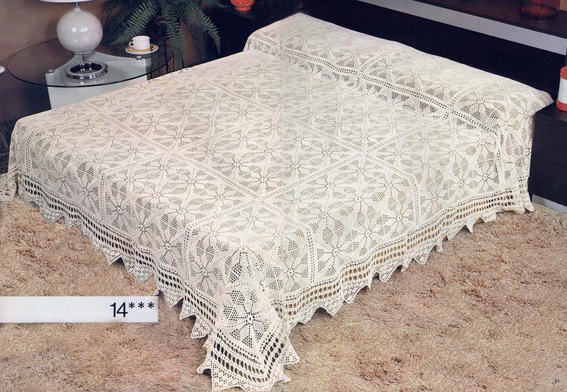 SPECTACULAR Crochet Bedspread Pattern | King Size Blanket Vintage ...