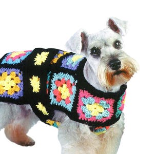 Patrón de abrigo para perro pequeño "Abuelita Square" / Patrón de crochet fácil Suéter para perro pequeño Patrón PDF Descarga instantánea