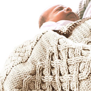 Baby Blanket, Aran Crochet Pattern Celtic Braids | Crochet Aran Afghan For Baby PDF Pattern Instant Download