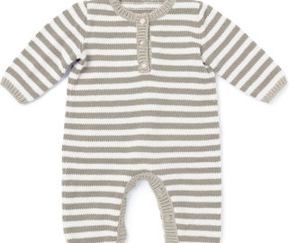 Baby Romper, Stripped Jumpsuit Knitting Pattern 3 to 24 mo. | Toddler Onsie | Instant PDF Download