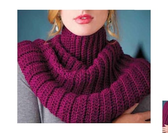 Easy Crochet Pattern Chunky Ribbed Cowl & Cape | DK Yarn Beginners Pattern PDF Download