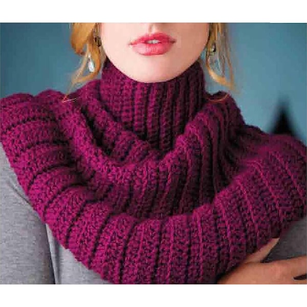 Easy Crochet Pattern Chunky Ribbed Cowl & Cape | DK Yarn Beginners Pattern PDF Download