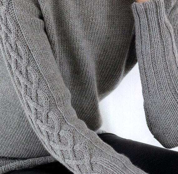 PDF Schnittmuster Damen Aran Pullover Zopfmuster