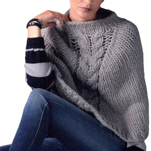 Easy Knitting Pattern Poncho Chunky Cable Knit Short Cape Women s easy-knitting-pattern-poncho-chunky-cable-knit-short-cape-women-s