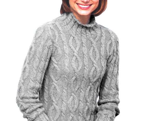 MAGNIFIQUE pour femme Pull à col roulé modèle de tricot