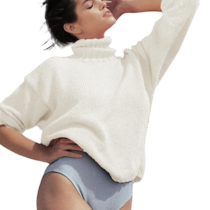 Modello di maglia facile per PRINCIPIANTI per maglione da donna / Pullover classico con punto san Patrizio semplice, modello primaverile ed estivo da scaricare in formato PDF